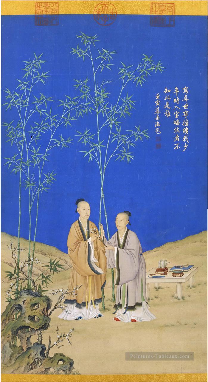 Lang signaux lumineux de printemps ancienne Chine encre Giuseppe Castiglione Peintures à l'huile